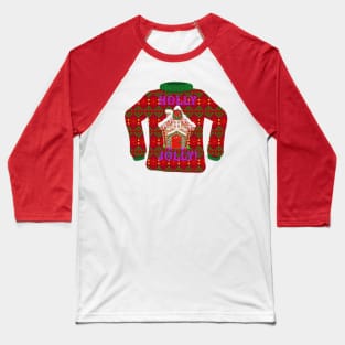 Tacky Christmas Sweater | Gingerbread House | Cherie's Art(c)2021 Baseball T-Shirt